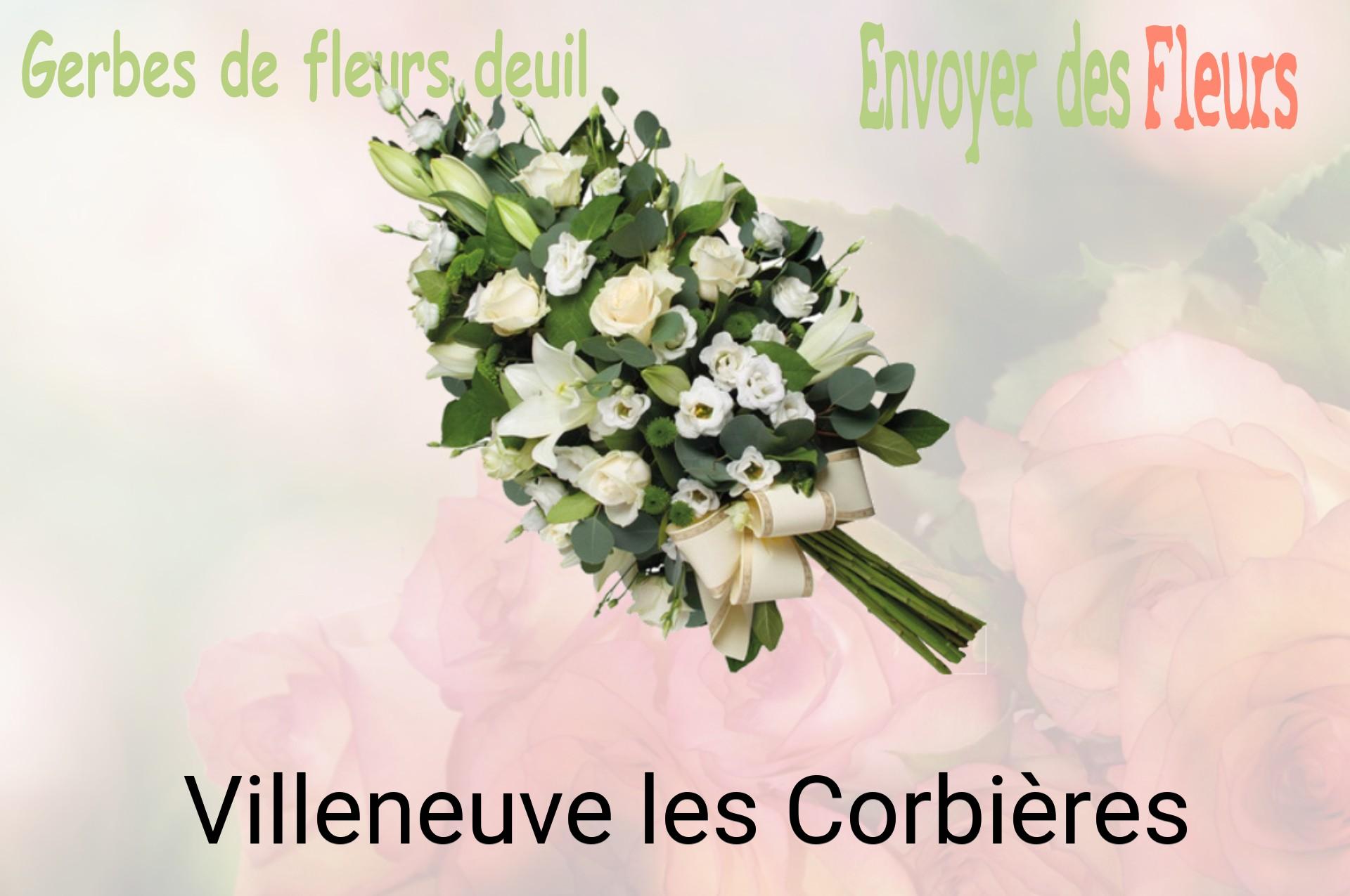 Gerbe de fleurs de deuil livrée à Villeneuve-les-Corbières